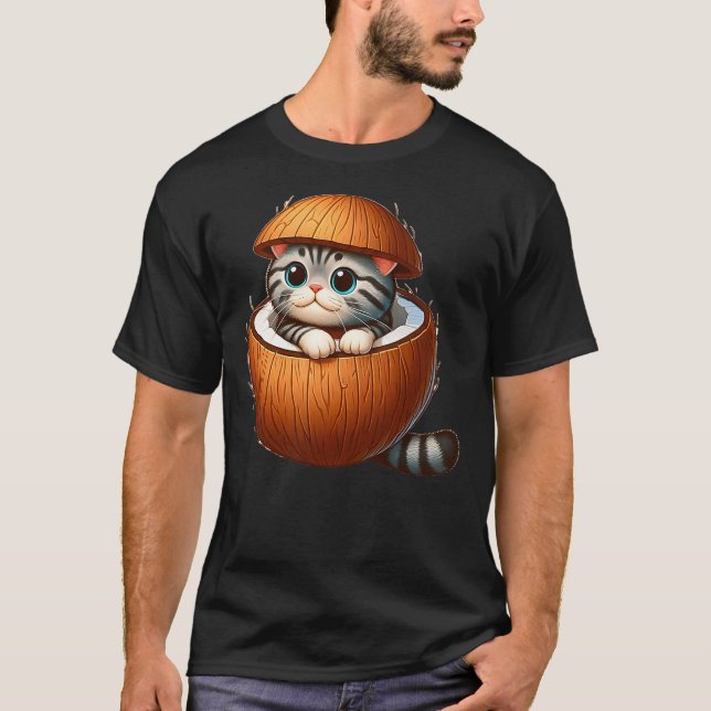 Cat in Coconut Costume T-Shirt (Vorderseite)