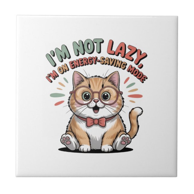 Cat in Energy Saving Mode Fliese (Vorderseite)
