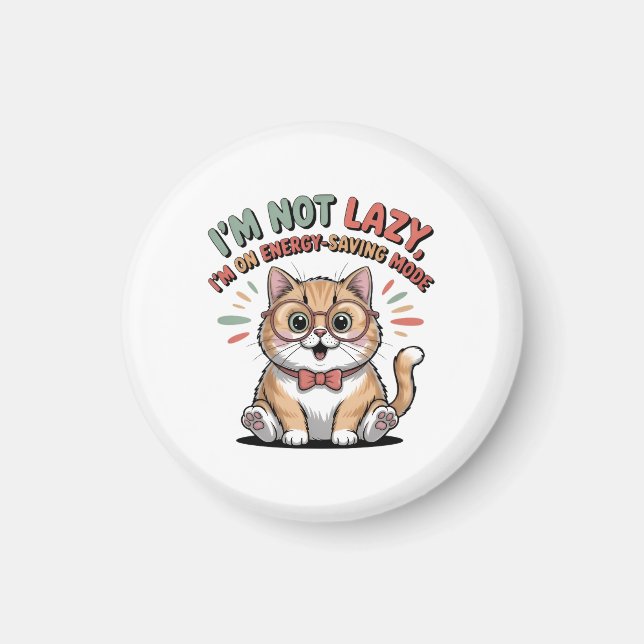 Cat in Energy Saving Mode Magnet (Vorne)