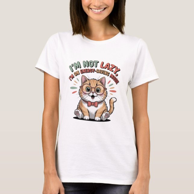 Cat in Energy Saving Mode T-Shirt (Vorderseite)