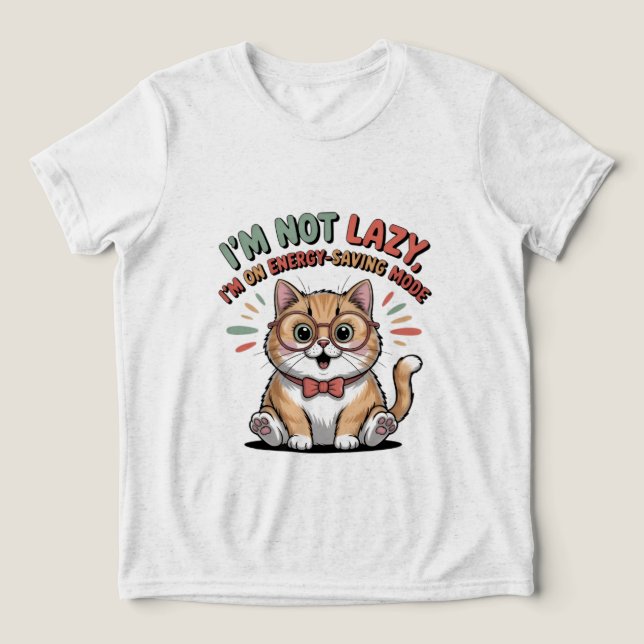 Cat in Energy Saving Mode Tri-Blend Shirt (Design Vorderseite)