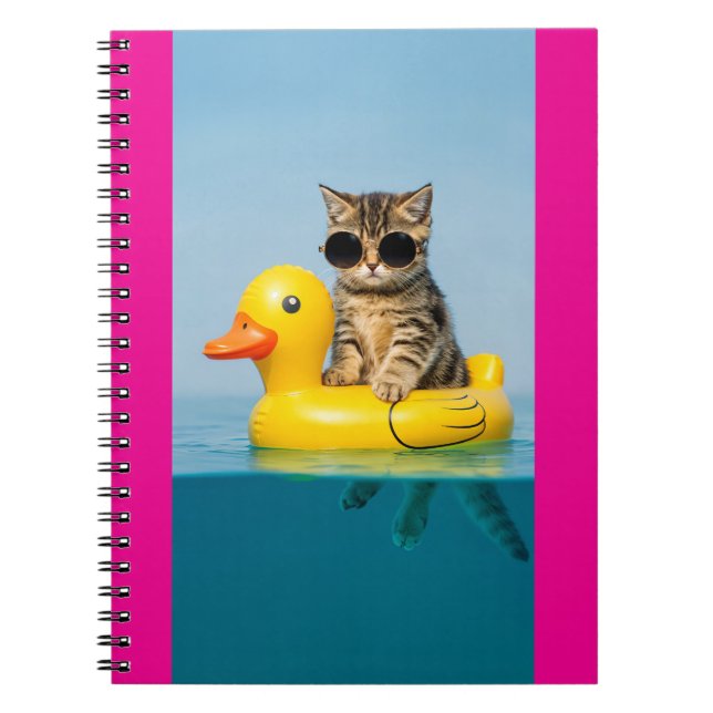 Cat in float duck notizblock (Vorderseite)