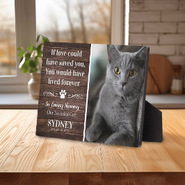 Cat in Love Memory Foto Rustic Memorial Plaque Fotoplatte