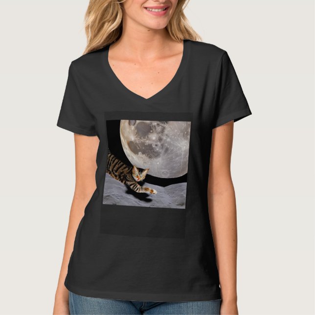 Cat In Outer Space  Cute Kitten Kitty Strange T-Shirt (Vorderseite)