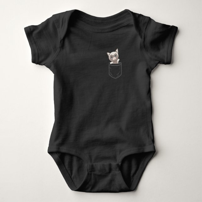 Cat In Pocket Cute Cats In Breast Pocket Baby Strampler (Vorderseite)