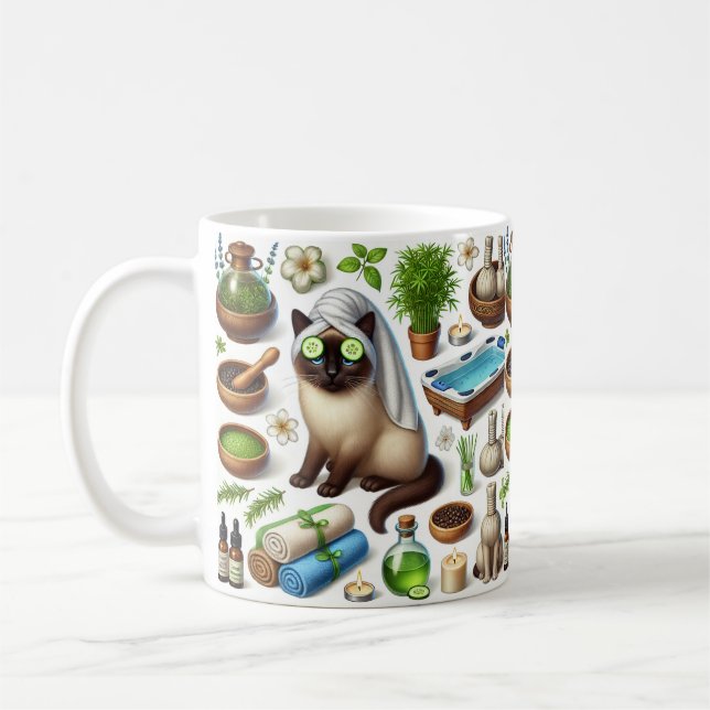 Cat in Spa party for Siamese Cat Lovers  Kaffeetasse (Links)