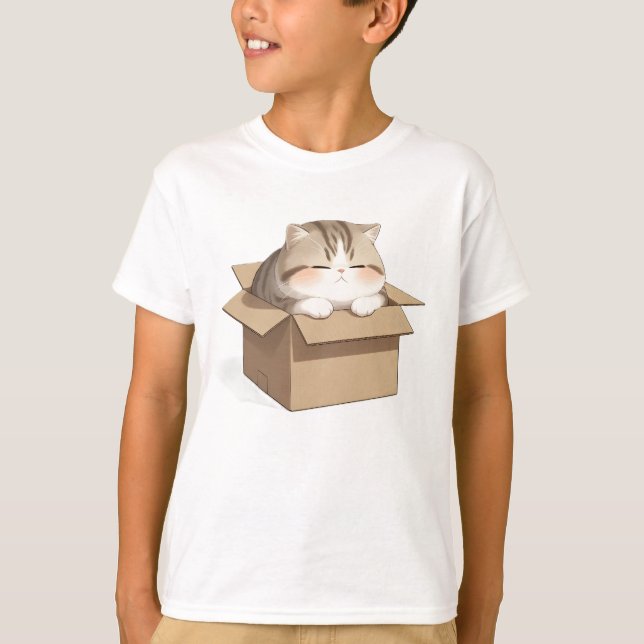 Cat in the Box Shirt (Vorderseite)