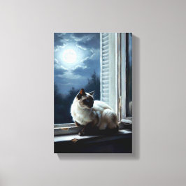 Cat in the Moonlight Leinwanddruck