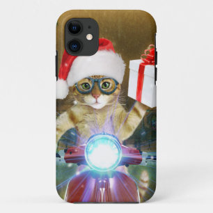Cat in the Santa Claus hat delivers Christmas gift Case-Mate iPhone Hülle