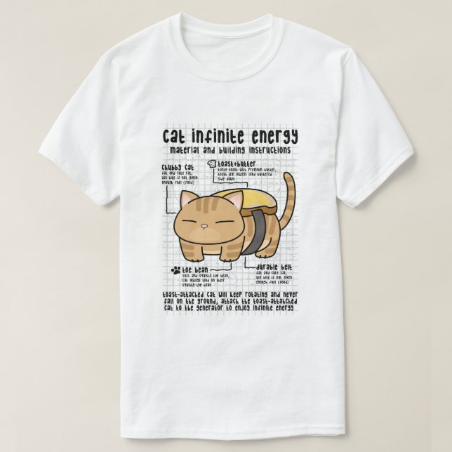 Cat Infinite Energy Butter Toast T-Shirt (Design vorne)