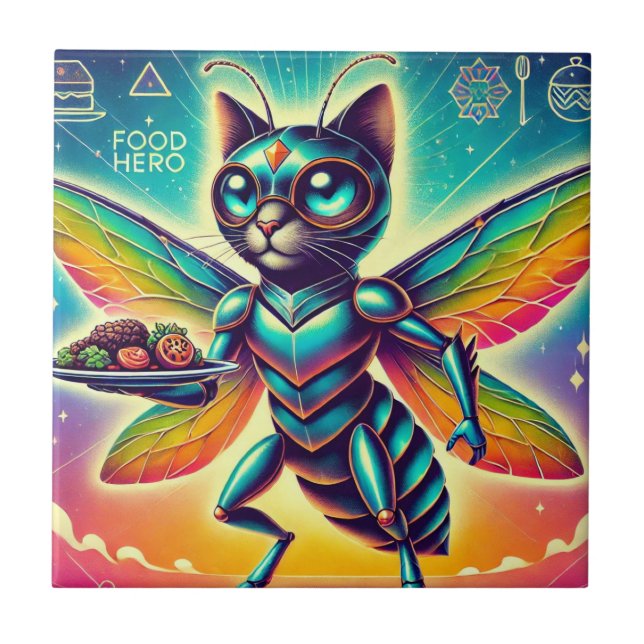 Cat-Insect Food Hero Superstar Fliese (Vorderseite)