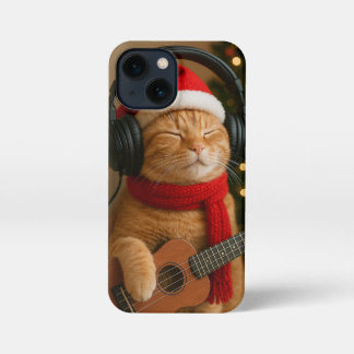 Cat iPhone 13 Mini Case Playing Christmas Music iPhone 13 Mini Hülle