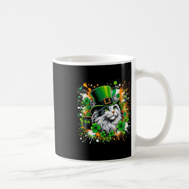 Cat Irish Patricks Day mit Leprechaun Hat Kaffeetasse (Rechts)
