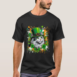 Cat Irish Patricks Day mit Leprechaun Hat T-Shirt