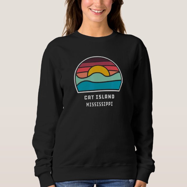 Cat Island Mississippi Cool Minimalist Ocean Wave  Sweatshirt (Vorderseite)