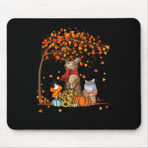 Cat It's Fall Y’all Pumpkins Autumn Halloween Cat Mousepad