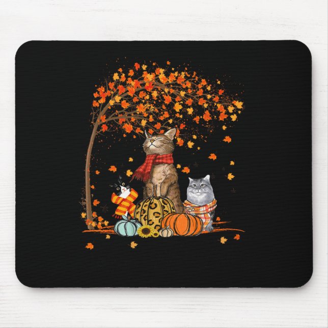 Cat It's Fall Y’all Pumpkins Autumn Halloween Cat Mousepad (Vorne)