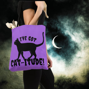 Cat-itude Crazy Cat Lady Lila Haze Tote Bag