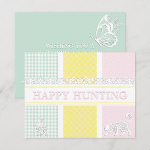 Cat Jagd Ostern Bunny Fun Pastel Ostern Feiertagskarte