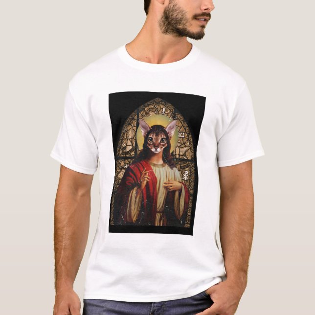 Cat Jesus T-Shirt (Vorderseite)