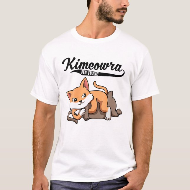 Cat Jiu Jitsu Kimura Kimeowra Niedlich Kawaii BJJ  T-Shirt (Vorderseite)