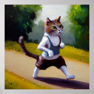 Cat Joggen Poster