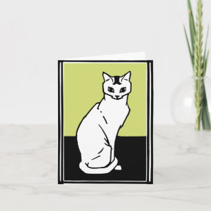 Cat Julie de Graag Art Nouveau Einladung