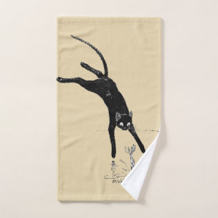 Cat Jumping in den Teich, Alexandre Steinlen Handtuch