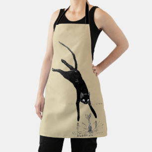 Cat Jumping in den Teich, Alexandre Steinlen Schürze