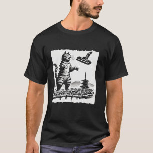 Cat Kaiju Catzilla vs Vacuum Cleaner Japanischer F T-Shirt