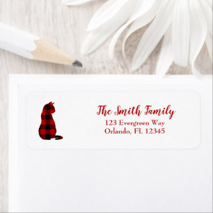 Cat Kariert Karo Silhouette Rücksendeadresse