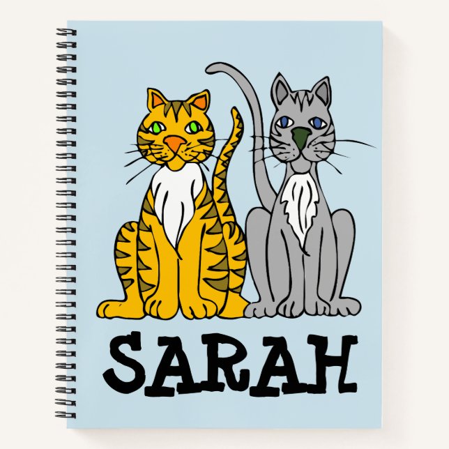 CAT KATZKATZEN PERSONALISIERTER NAME PINK NOTEBOOK NOTIZBUCH (Vorderseite)