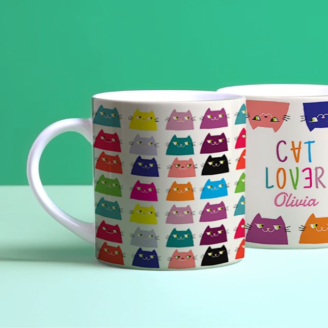 Cat Kawaii Pattern Kaffeetasse (Von Creator hochgeladen)