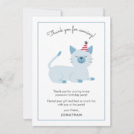 Cat Kindergeburtstag Party Niedlich Dankeskarte