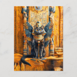 Cat King auf Pharao's Throne Postkarte