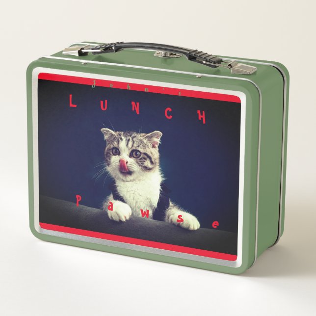Cat Kitten Animal Fun Metal Lunch Box (Rückseite)