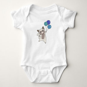 Cat Kitten Balloons Niedlicher Tiere Grau Katzen Baby Strampler