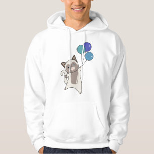 Cat Kitten Balloons Niedlicher Tiere Grau Katzen Hoodie