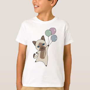 Cat Kitten Balloons Niedlicher Tiere Grau Katzen T-Shirt