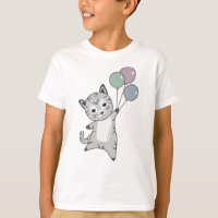 Cat Kitten Balloons Niedlicher Tiere Grau Katzen