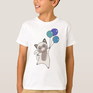 Cat Kitten Balloons Niedlicher Tiere Grau Katzen T-Shirt