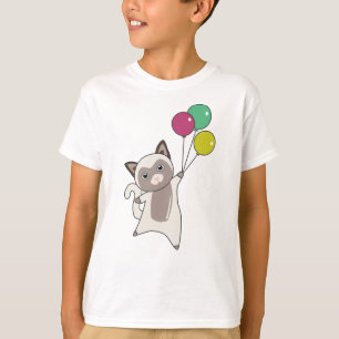 Cat Kitten Balloons Niedlicher Tiere Kinder T-Shirt