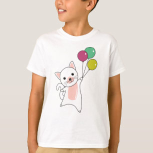 Cat Kitten Balloons Niedlicher Tiere Kinder T-Shirt