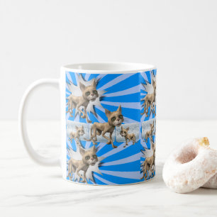 Cat Kitten Blue Tasse