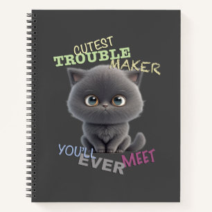 Cat Kitten Cuttest Trouble Niedlicher Spaß Notizbuch
