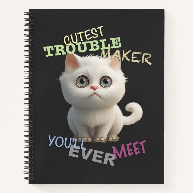 Cat Kitten Cuttest Trouble Niedlicher Spaß Notizbuch (Vorderseite)