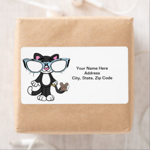 Cat Kitten Felines Sonnenbrillen Mouse Labels