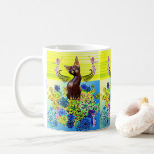 Cat Kitten Floral Tasse