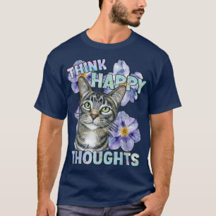 Cat Kitten Hangover Saying Motivation Flowers Happ T-Shirt