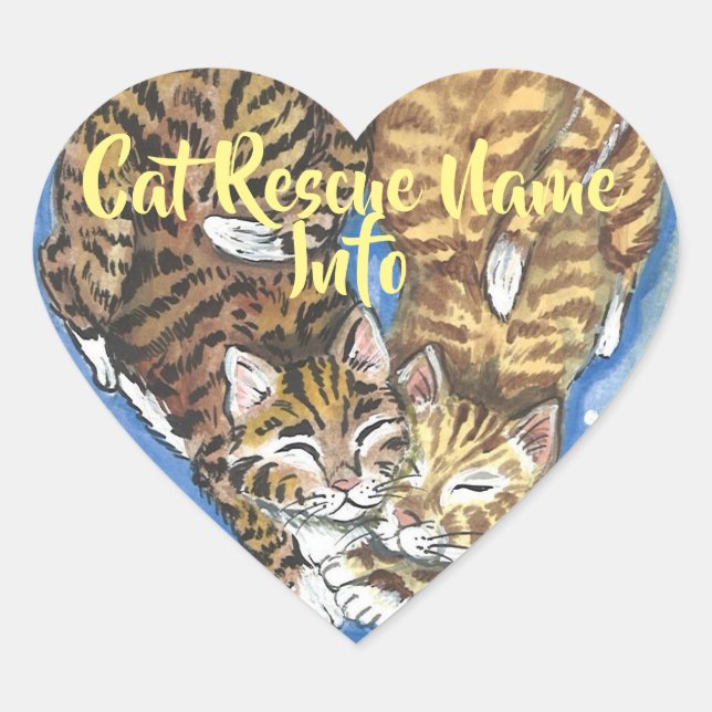 Cat Kitten Heart Sticker Rescue Humane Personalisi (Vorderseite)